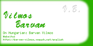 vilmos barvan business card